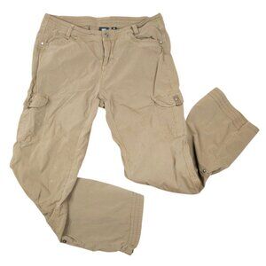 Kuhl Cargo Pants Womens Size 14 Regular Brown Hiking Roll Up Legs